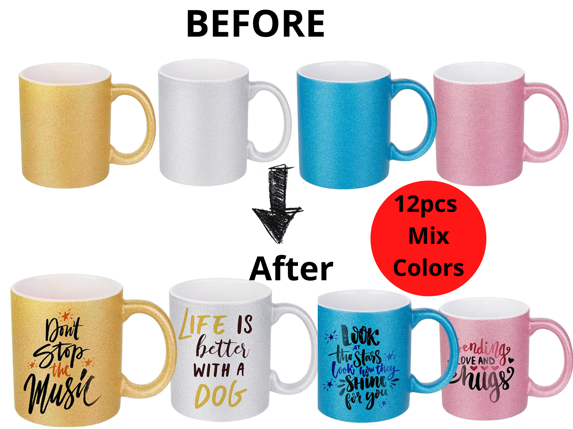 Sublimation Glitter Mugs - SassyDame Designs,LLC