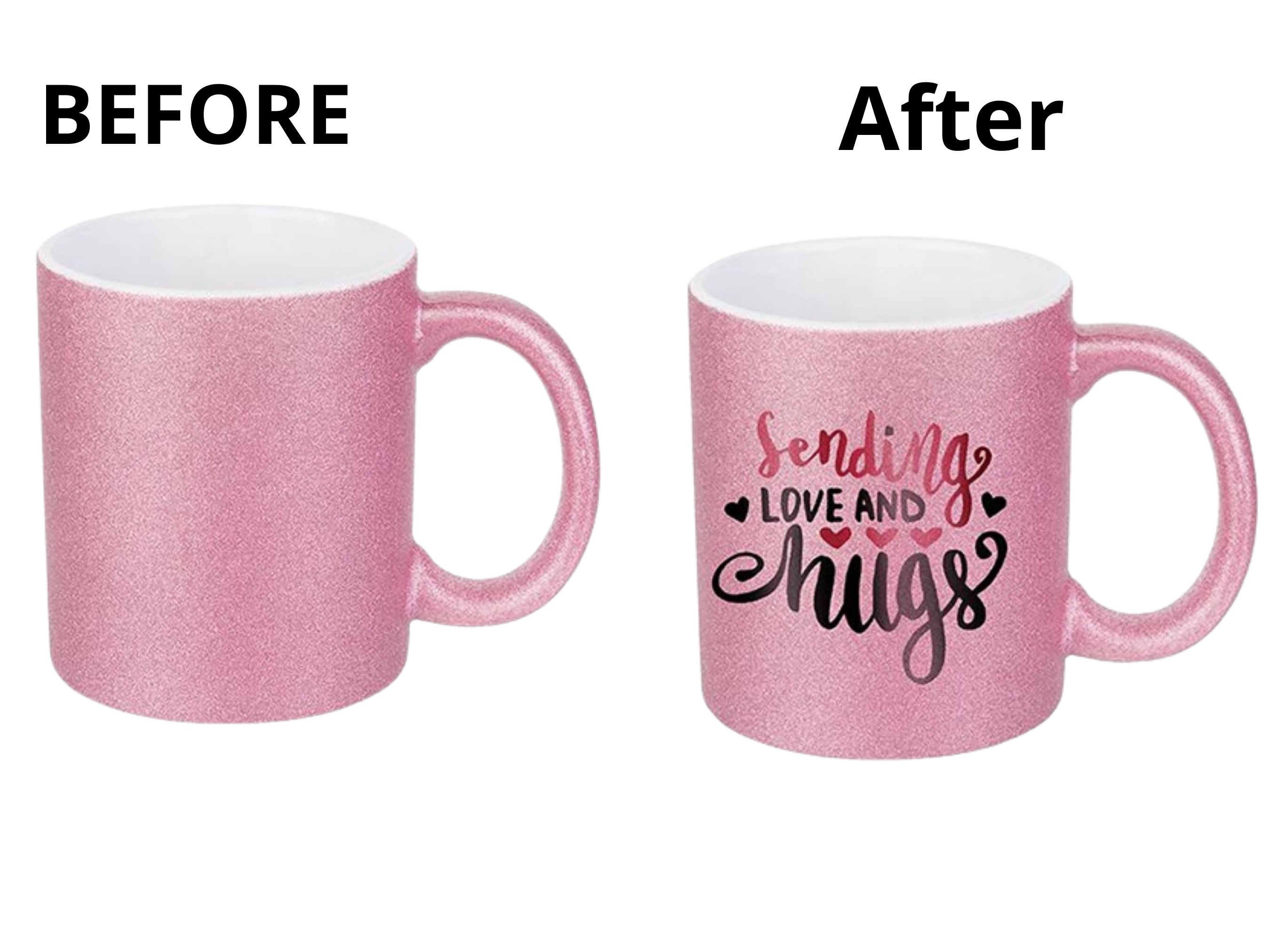 Wholesale 11 OZ sublimation Mugs Blanks Pink Glitter Coffee Mugs Ceramic  Photo Cups Manufacturer and Supplier