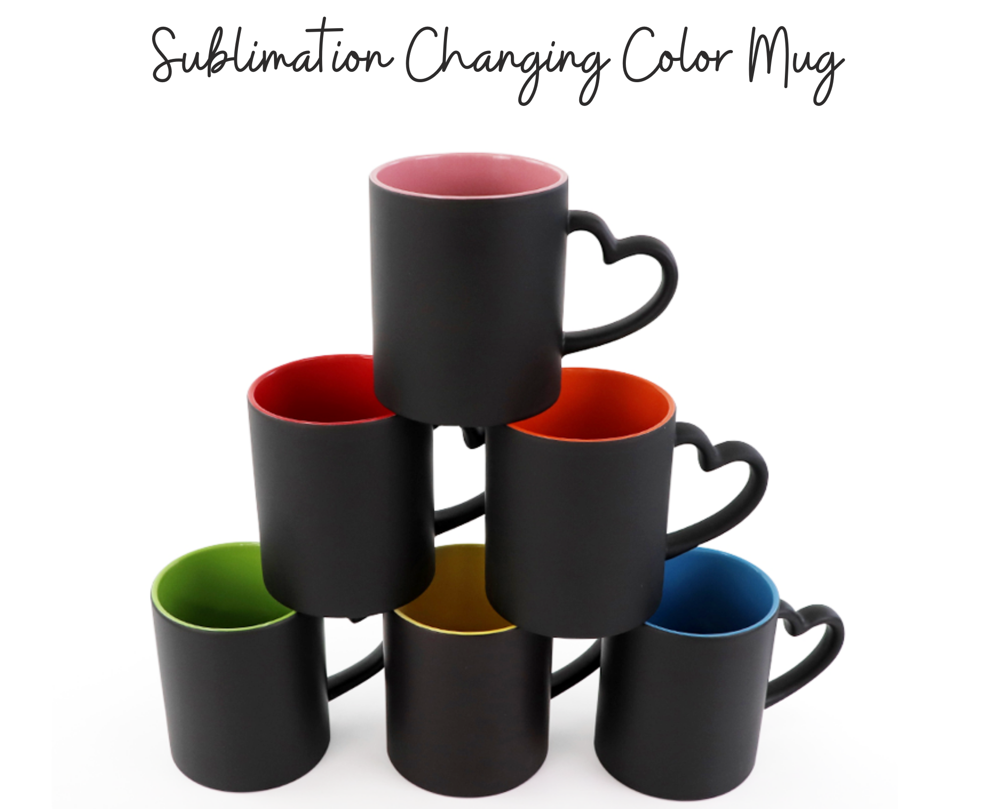 Sublimation Changing Color Mug/Sublimation heart handle mugs/ 11oz mugs/ Sublimation Tea Mugs/ Sublimation Blank Mugs/110z Picture Mugs/ - SassyDame Designs,LLC