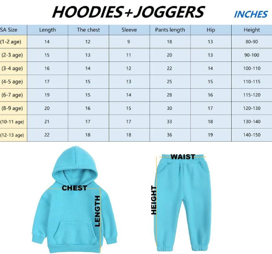 Sublimation kids hoodie set/ 100% polyester hoodies for kids