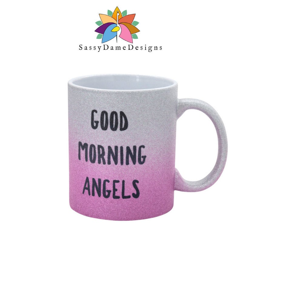Two Tone Sublimation Glitter Mug/Sublimation mugs/ 11oz mugs/ sublimation cups/Glitter Sublimation Blank Cups/Glitter Mug/ - SassyDame Designs,LLC