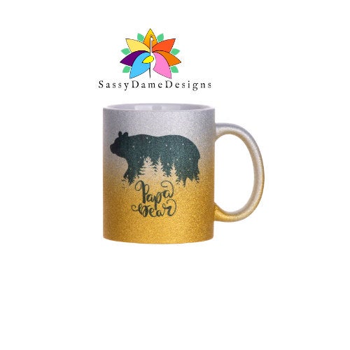 Two Tone Sublimation Glitter Mug/Sublimation mugs/ 11oz mugs/ sublimation cups/Glitter Sublimation Blank Cups/Glitter Mug/ - SassyDame Designs,LLC