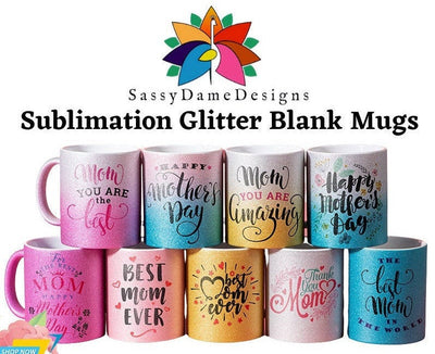 Two Tone Sublimation Glitter Mug/Sublimation mugs/ 11oz mugs/ sublimat -  SassyDame Designs